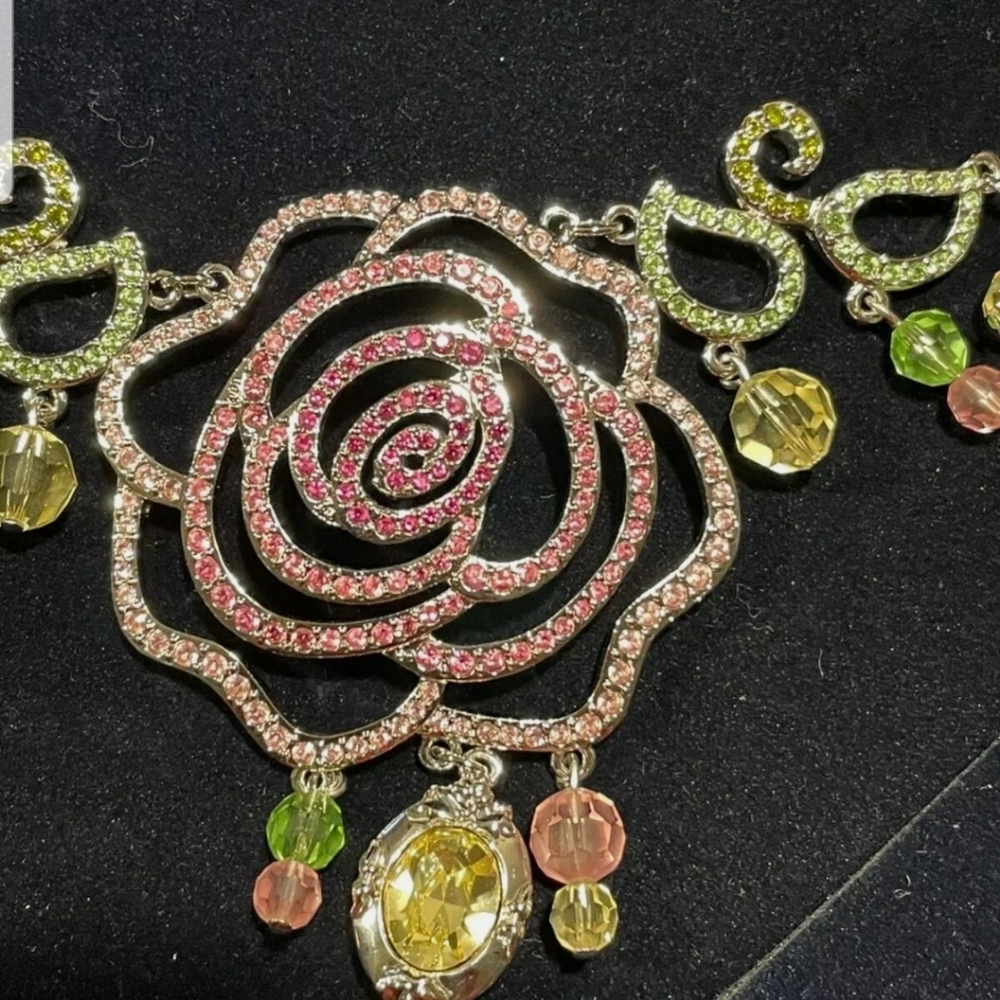 Swarovski & Disney Belle Rose Necklace - Picture 4 of 8